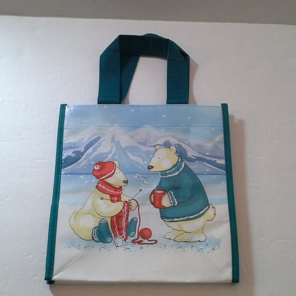 Lock & Lock Polar Bear Couple Drinking Coffee Tote